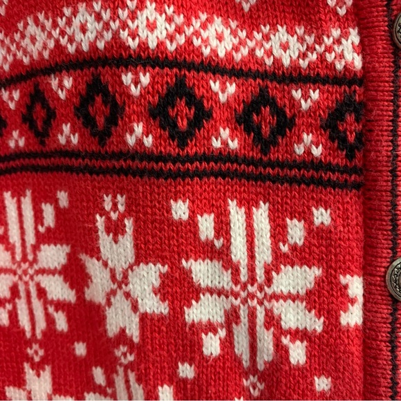Hartstring 100 percent cotton cardigan red white and black size large - Picture 5 of 9